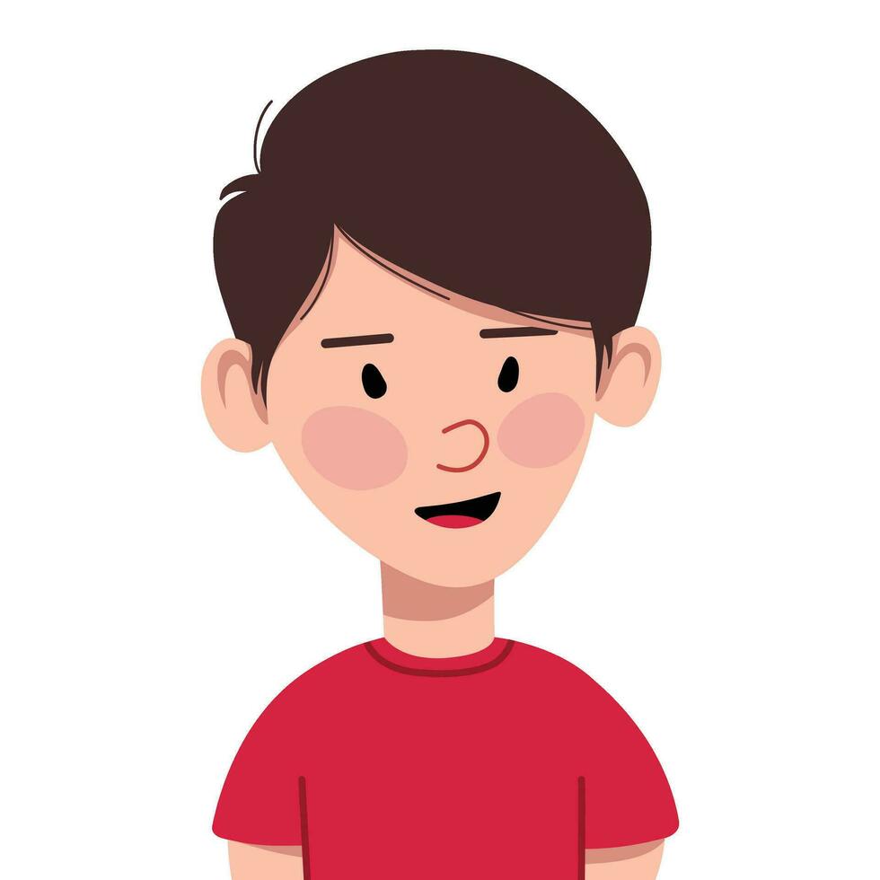 jongen avatar. portret van een schattig, smiley kind jongen. avatar gezicht van een schooljongen. tekenfilm karakter. vector kinderen hoofd illustratie geïsoleerd Aan een wit achtergrond.