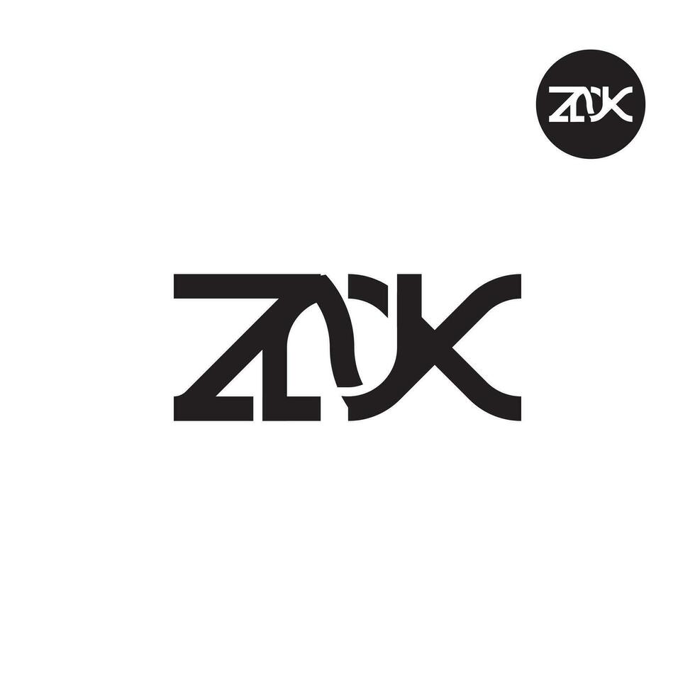brief znx monogram logo ontwerp vector