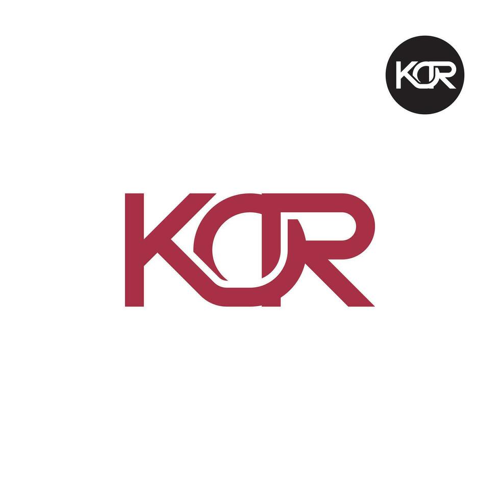 brief kor monogram logo ontwerp vector