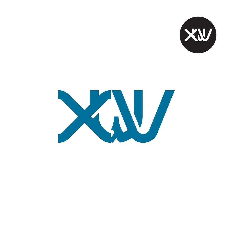 brief xwv monogram logo ontwerp vector