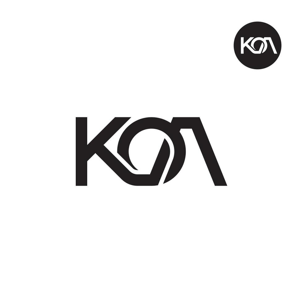 brief koa monogram logo ontwerp vector