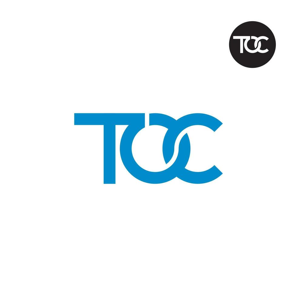 brief toc monogram logo ontwerp vector