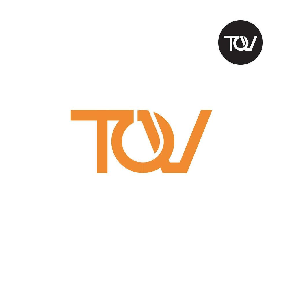 brief tov monogram logo ontwerp vector