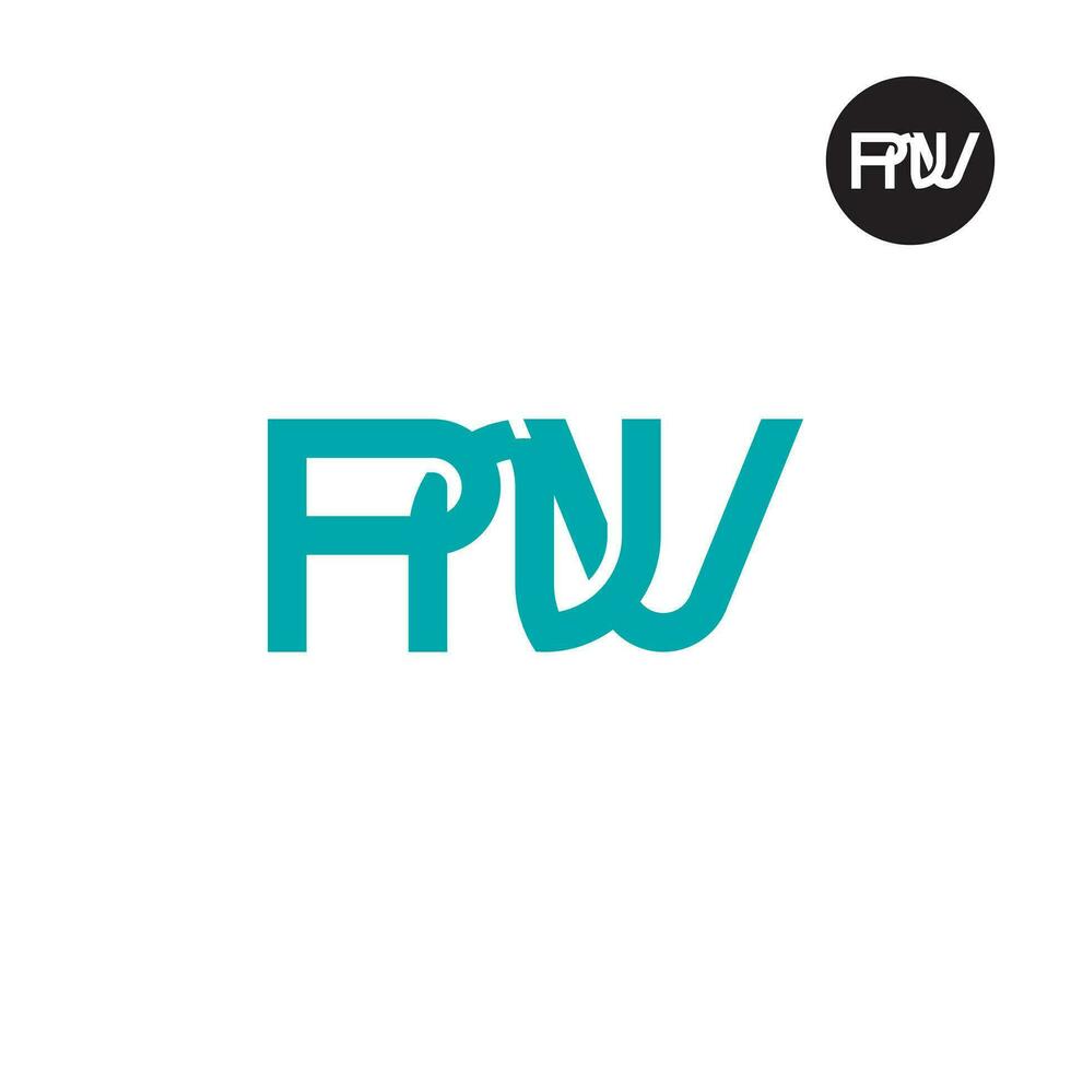 brief pnv monogram logo ontwerp vector