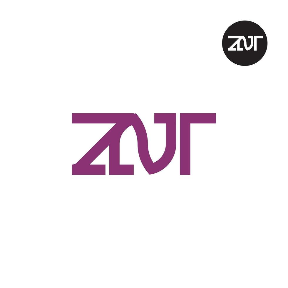 brief znt monogram logo ontwerp vector