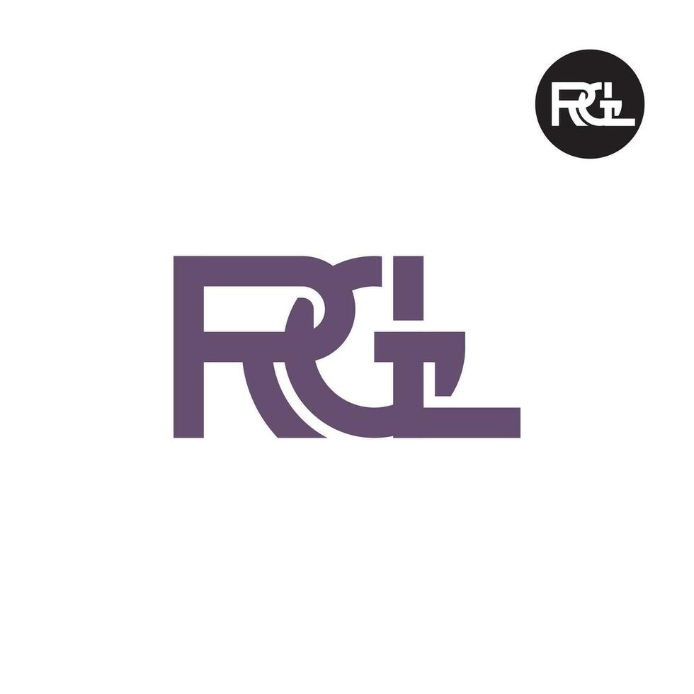 brief rgl monogram logo ontwerp vector