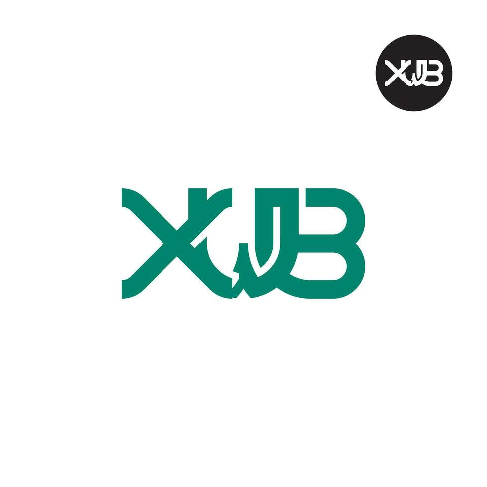 brief xwb monogram logo ontwerp vector