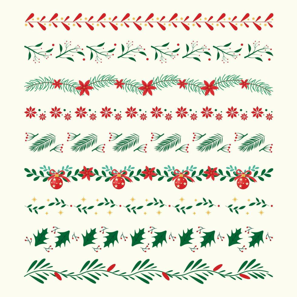Kerstmis grens reeks ontwerp vector