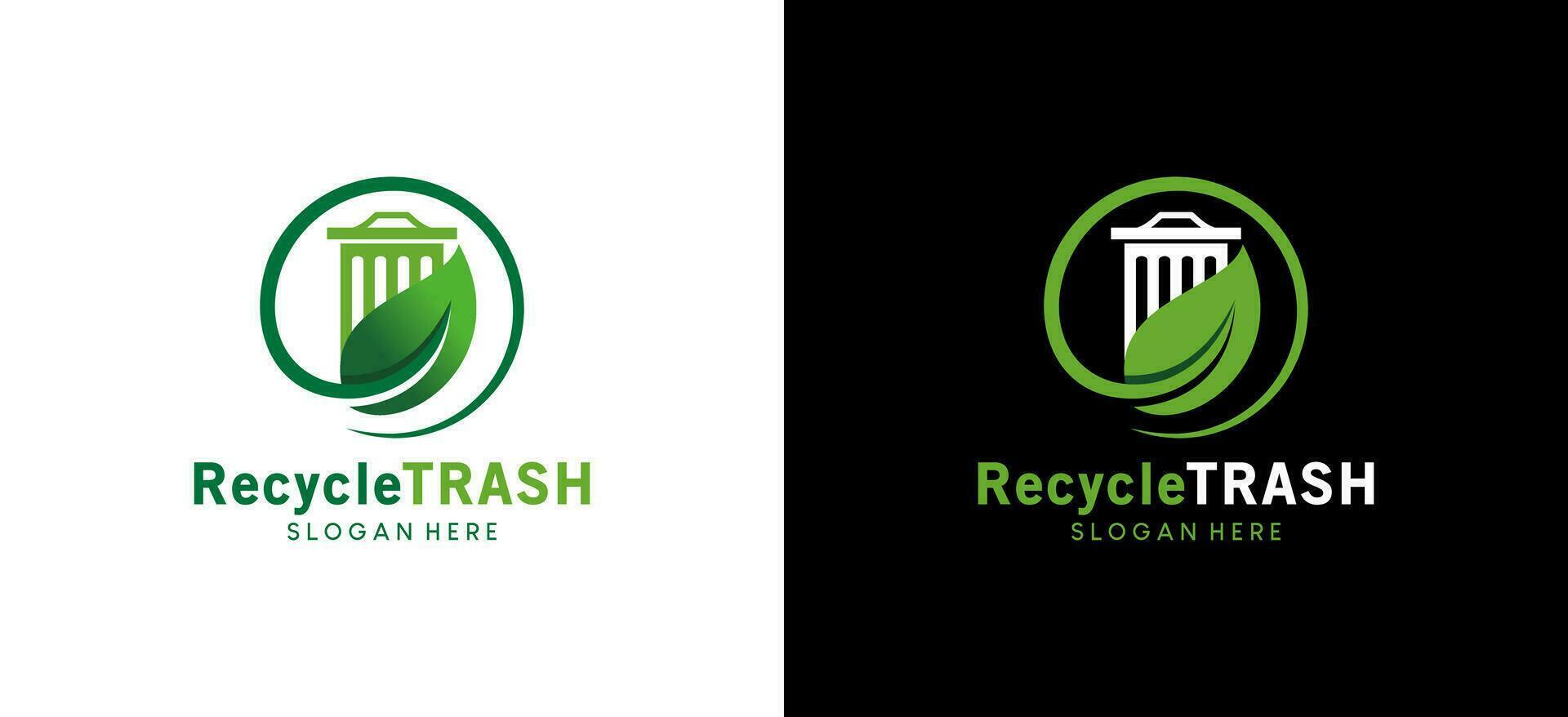 biologisch verspilling recycling logo ontwerp met groen blad symbool voor milieu vector