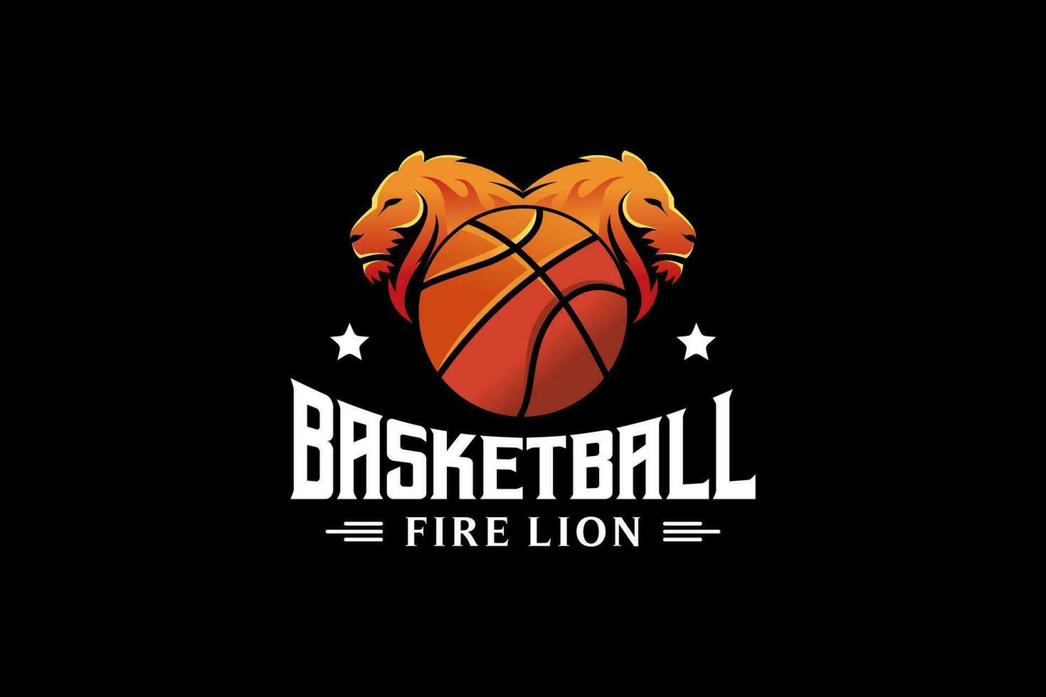 leeuw basketbal club logo sjabloon. basketbal sport insigne embleem vector illustratie