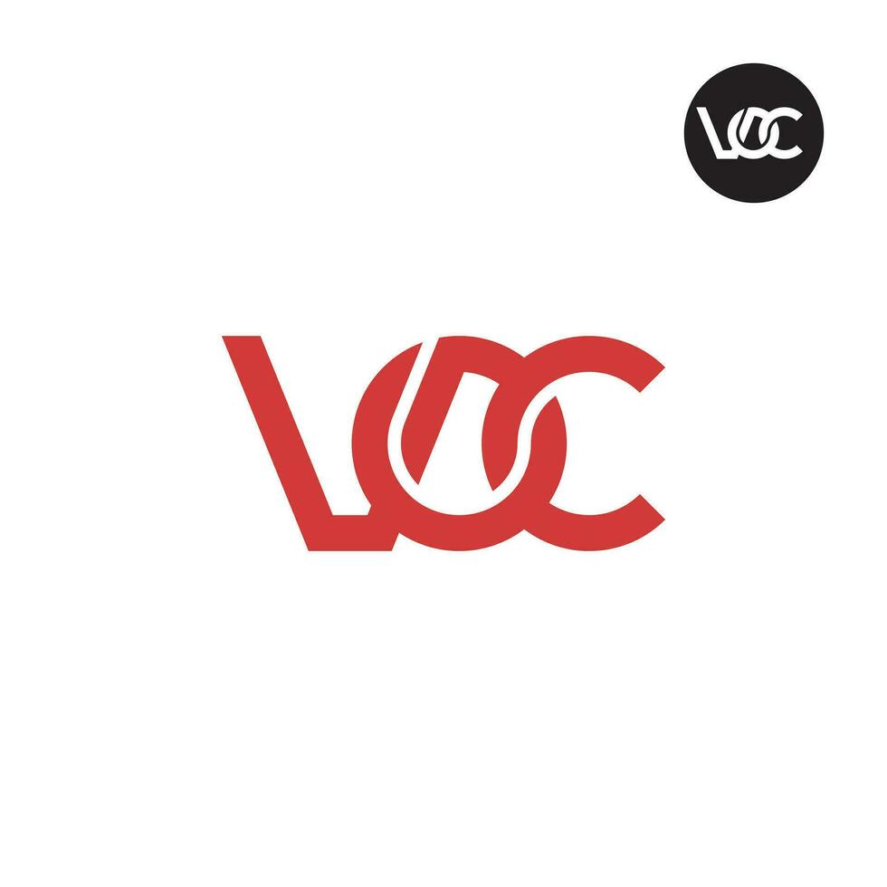 brief voc monogram logo ontwerp vector