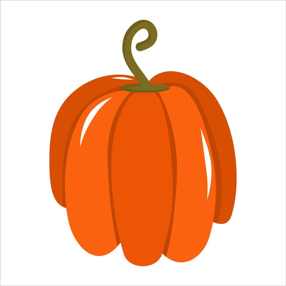 oranje pompoen halloween is geïsoleerd op een witte achtergrond. vectorillustratie in cartoon-stijl. pompoen, patison voor de decoratie van uitnodigingen voor de halloween-vakantie vector