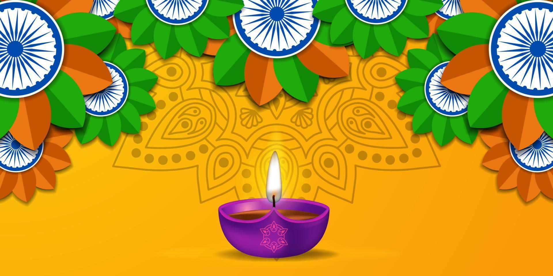 diwali festival van licht rangoli mandala poster banner wenskaart vector