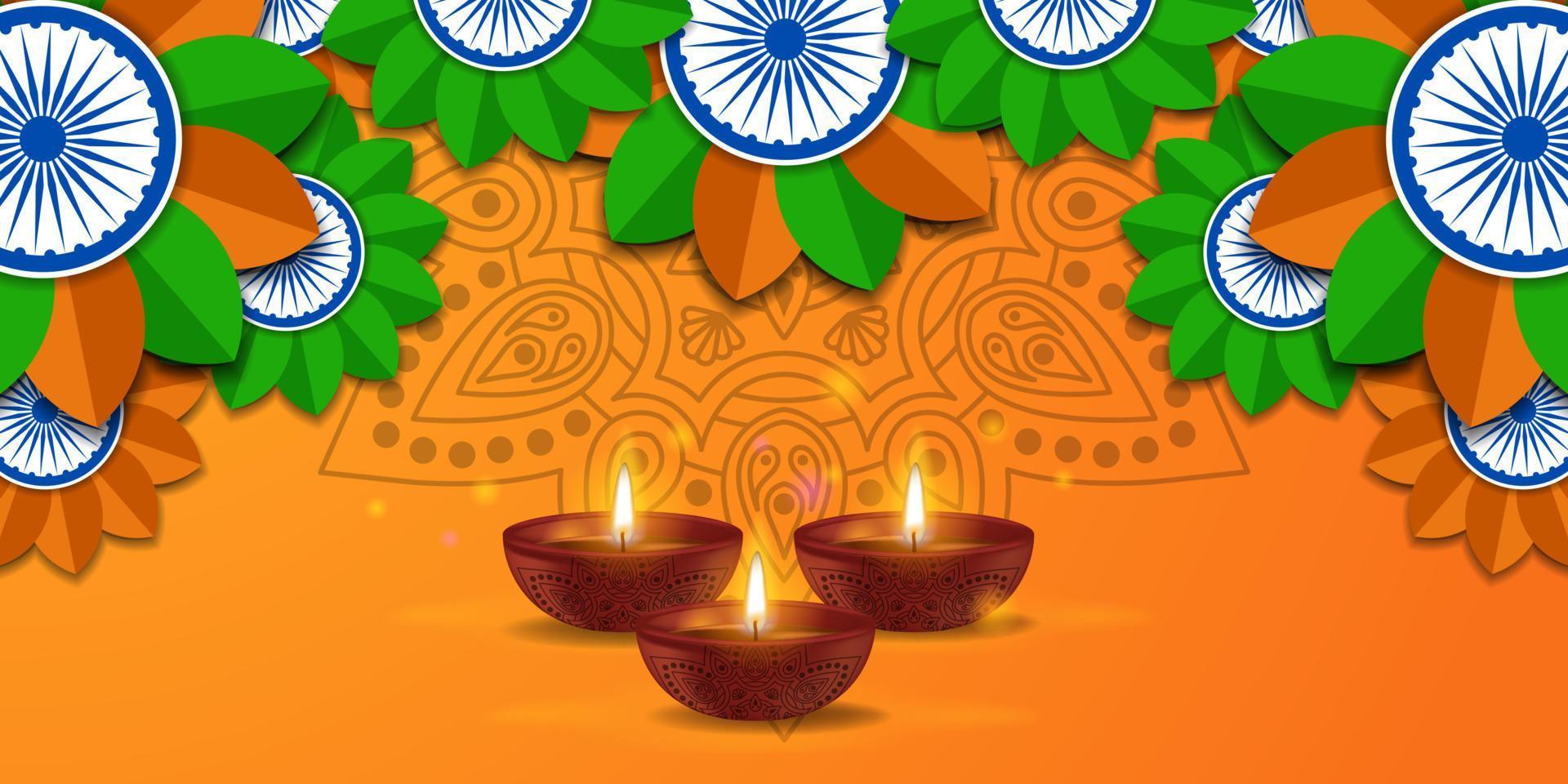 diwali festival van licht rangoli mandala poster banner wenskaart vector