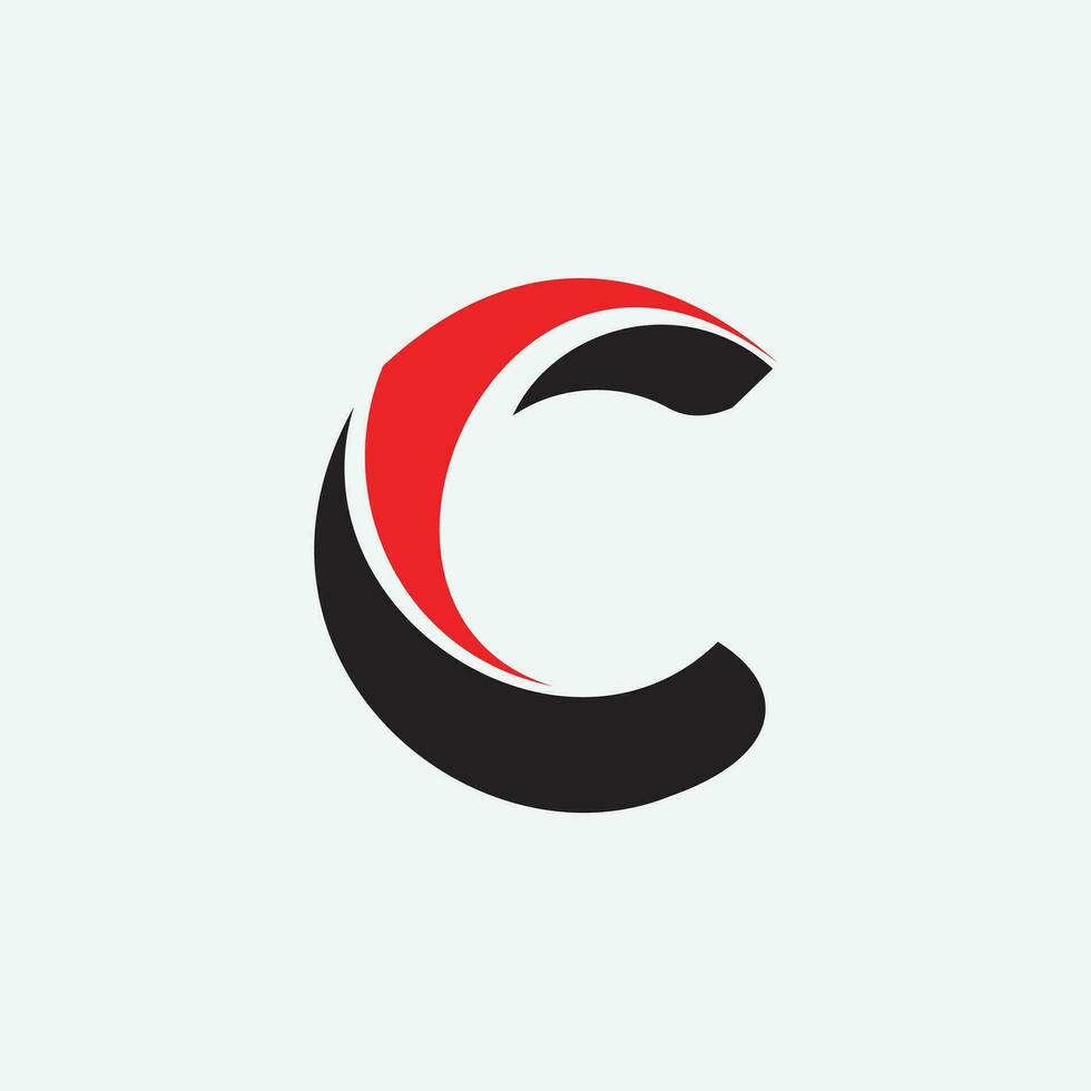 c logo vorm brief maan vector