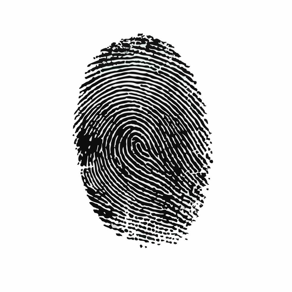 vingerafdruk identiteit verificatie concept, biometrisch, veiligheid achtergrond vector