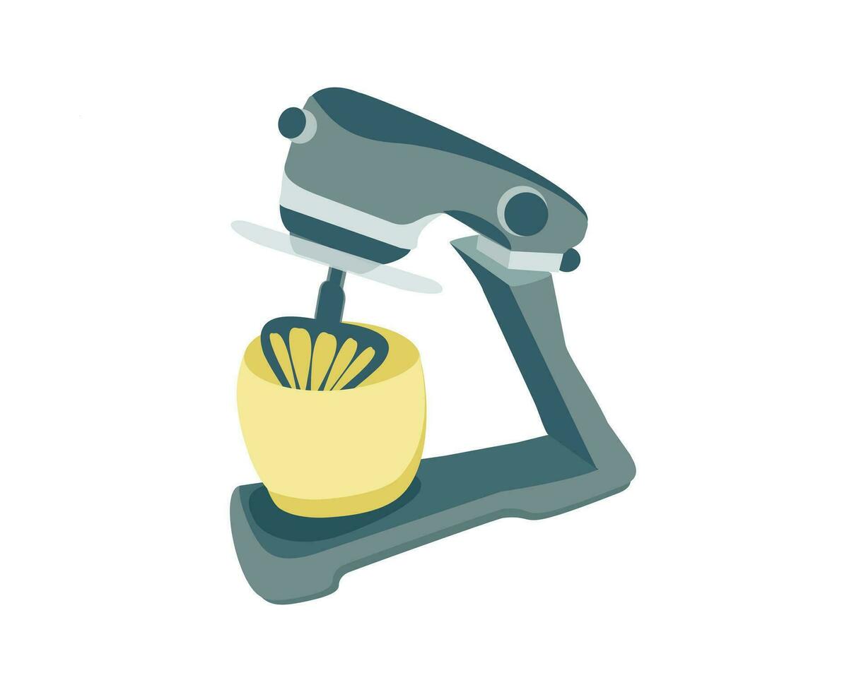 planetair deeg menging machine, planetair mixer. keuken huishoudelijke apparaten. vector illustratie