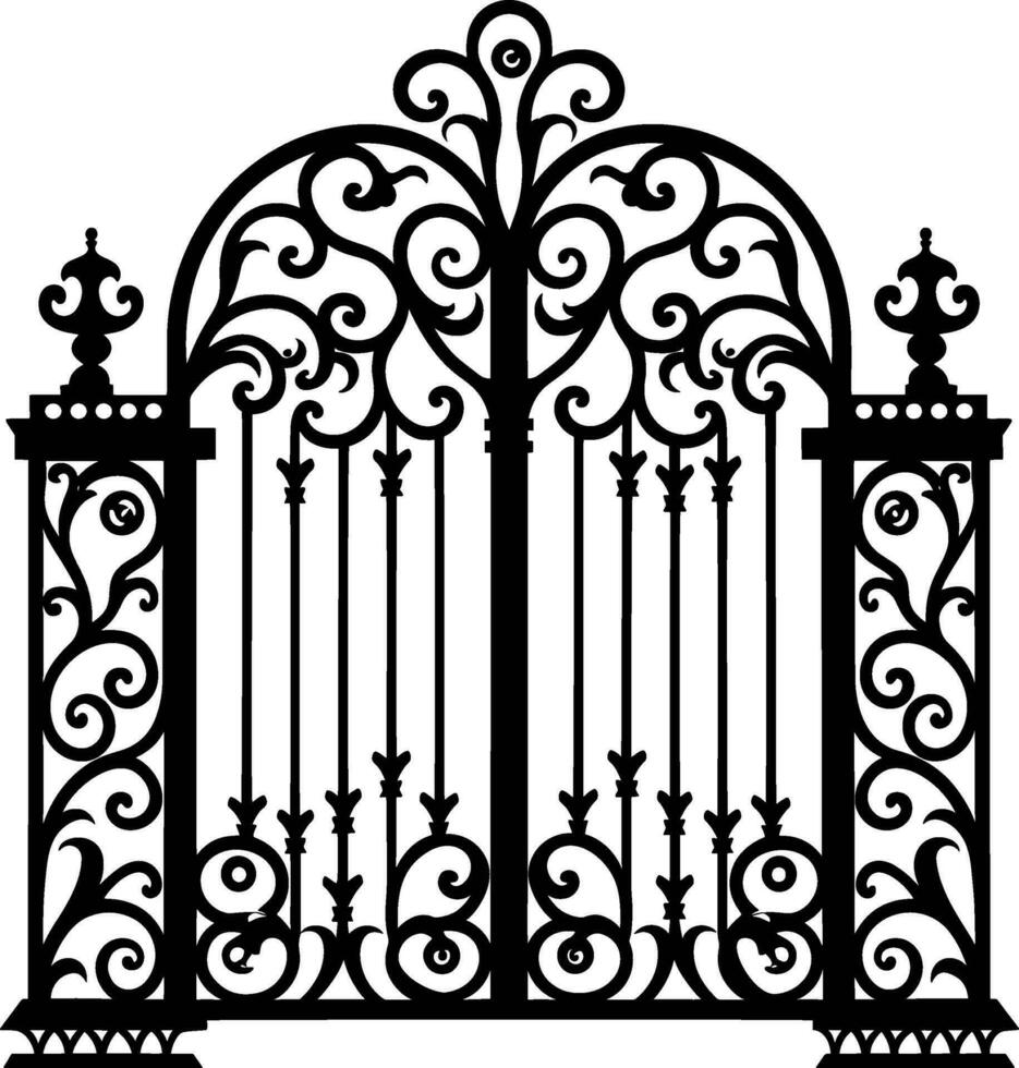 poort of hek icoon ontwerp geïsoleerd Aan wit achtergrond. vector illustratie. ai gegenereerd illustratie.