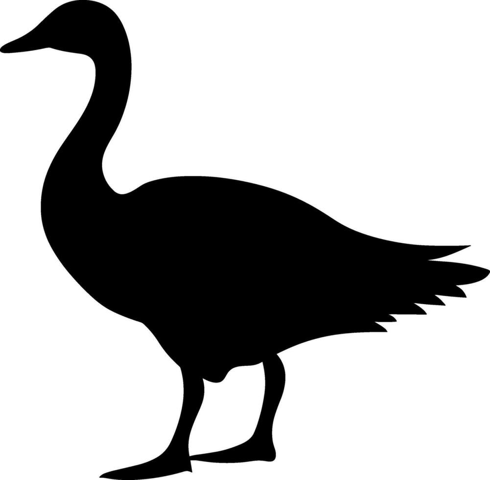 gans silhouet. vogel element illustratie in gemakkelijk vlak stijl geïsoleerd Aan wit achtergrond. vector symbool ontwerp van boerderij verzameling. ai gegenereerd illustratie.