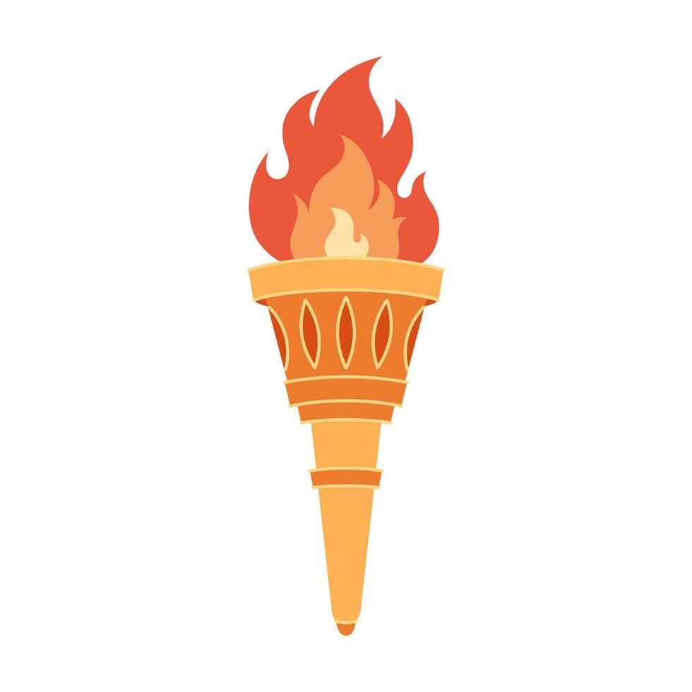 fakkel met vlam. symbool van olympisch spellen en sport wedstrijden vector