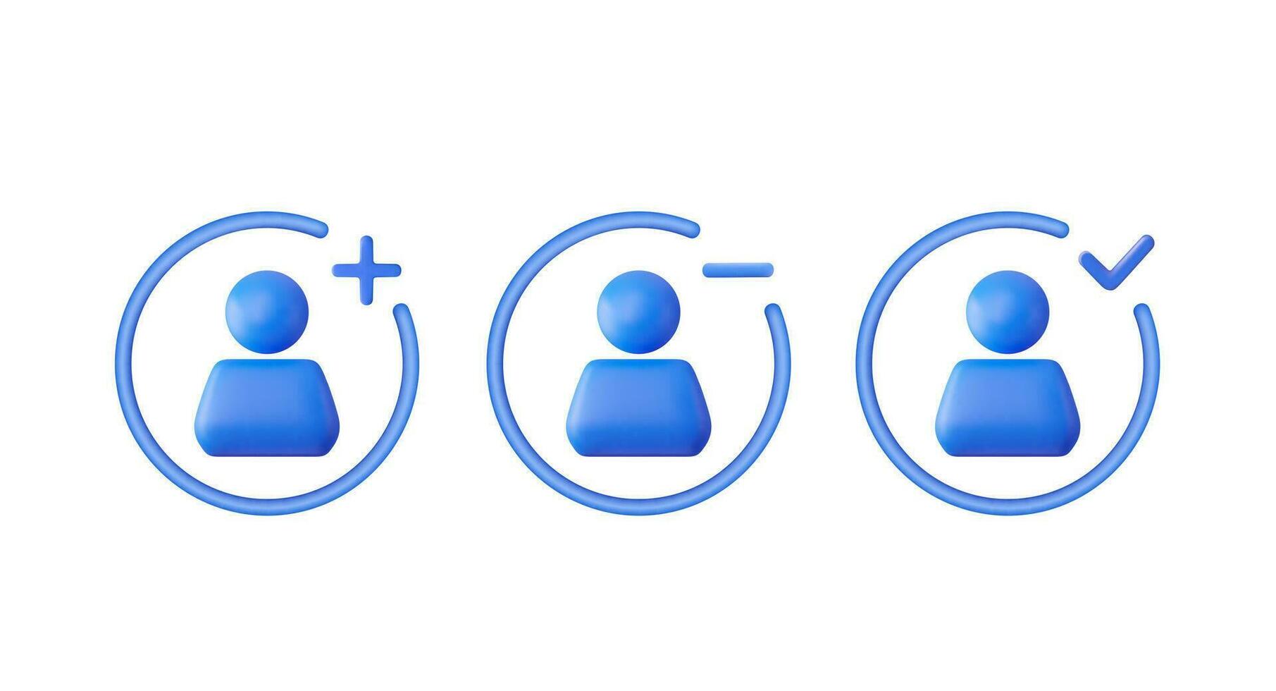 3d gebruiker icoon. avatar icoon. mensen teken verzameling. icoon voor web ontwerp. 3d weergave. vector illustratie