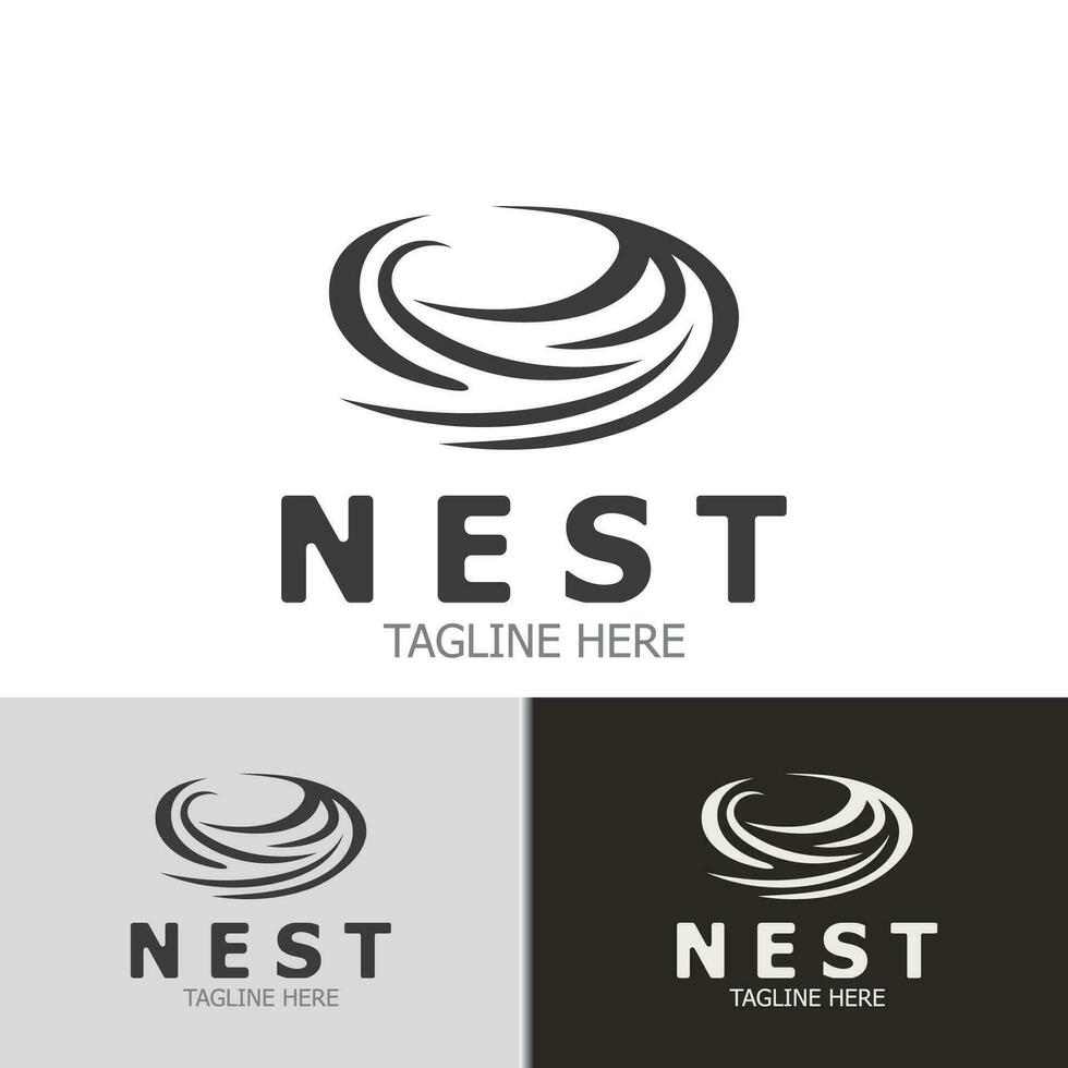 vogel nest logo Afdeling natuurlijk wortel boom voorjaar sjabloon vector