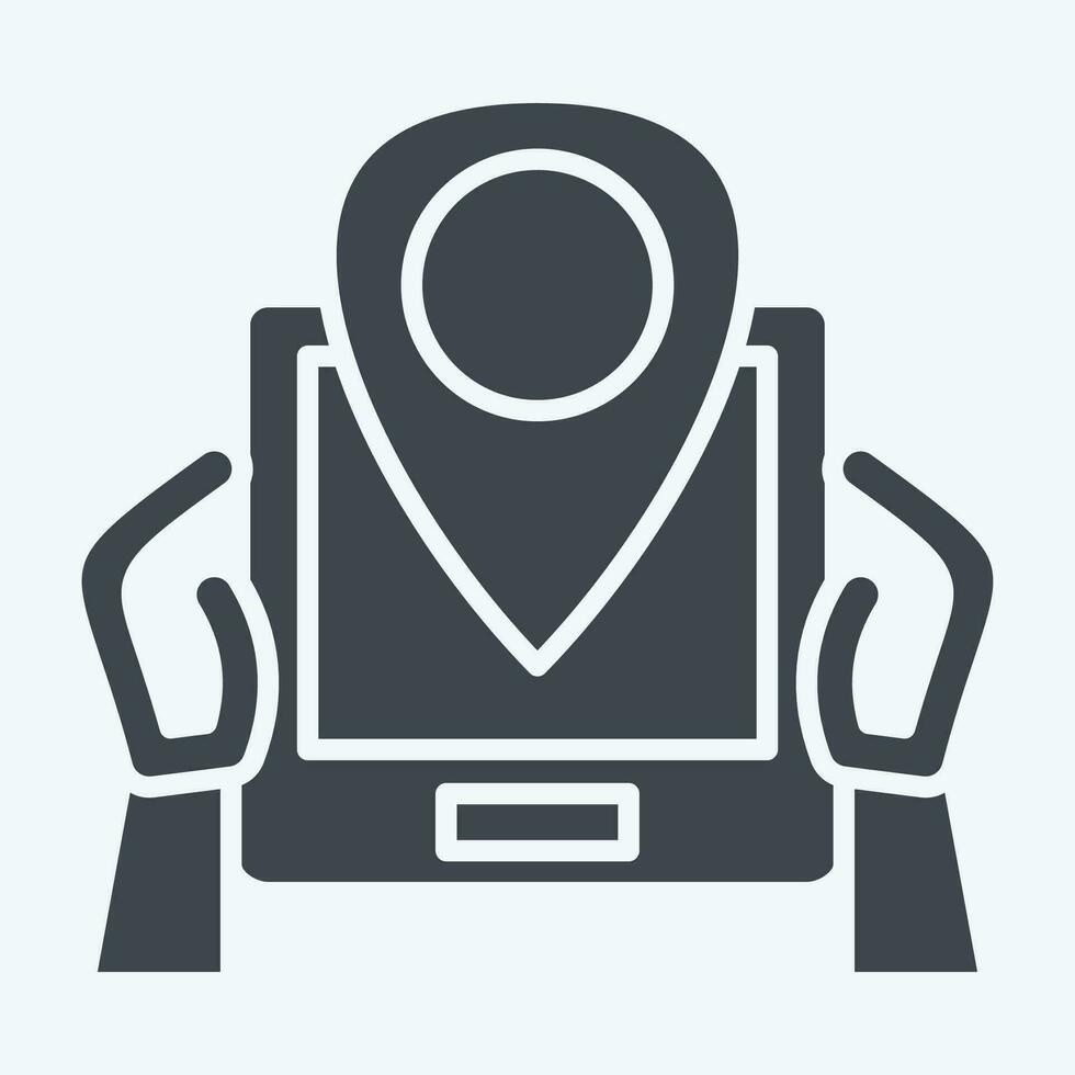 icoon GPS. verwant naar backpacker symbool. glyph stijl. gemakkelijk ontwerp bewerkbaar. gemakkelijk illustratie vector