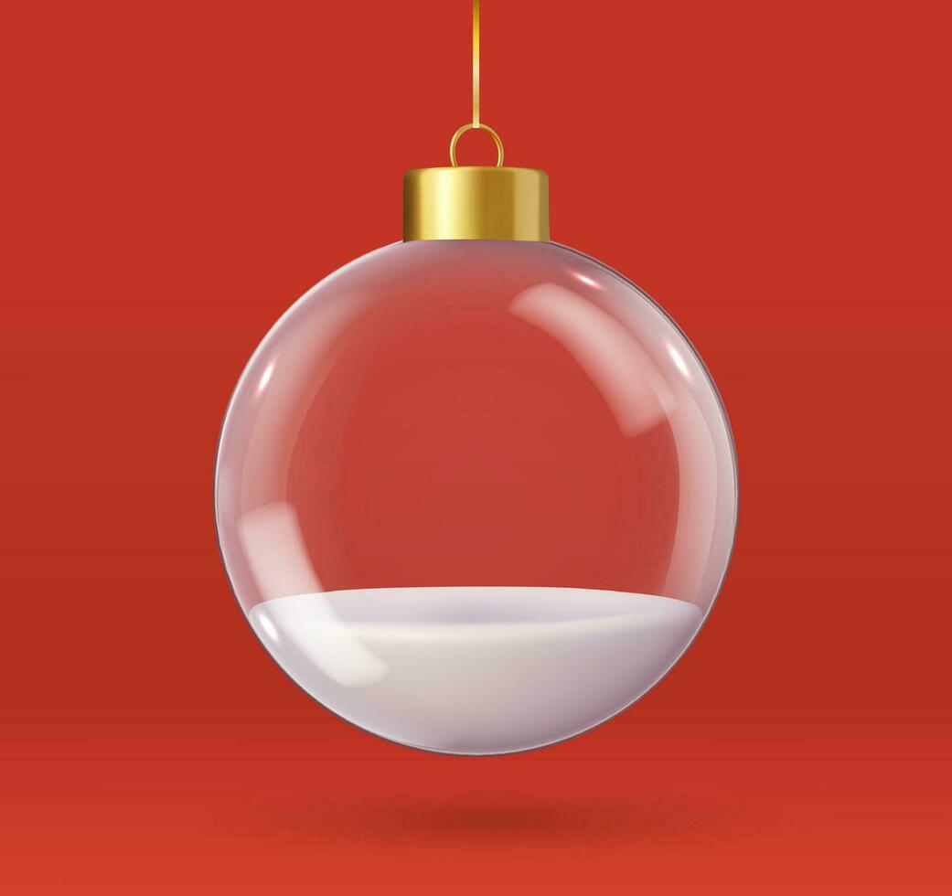 3d Kerstmis decoraties glas kerstballen vector