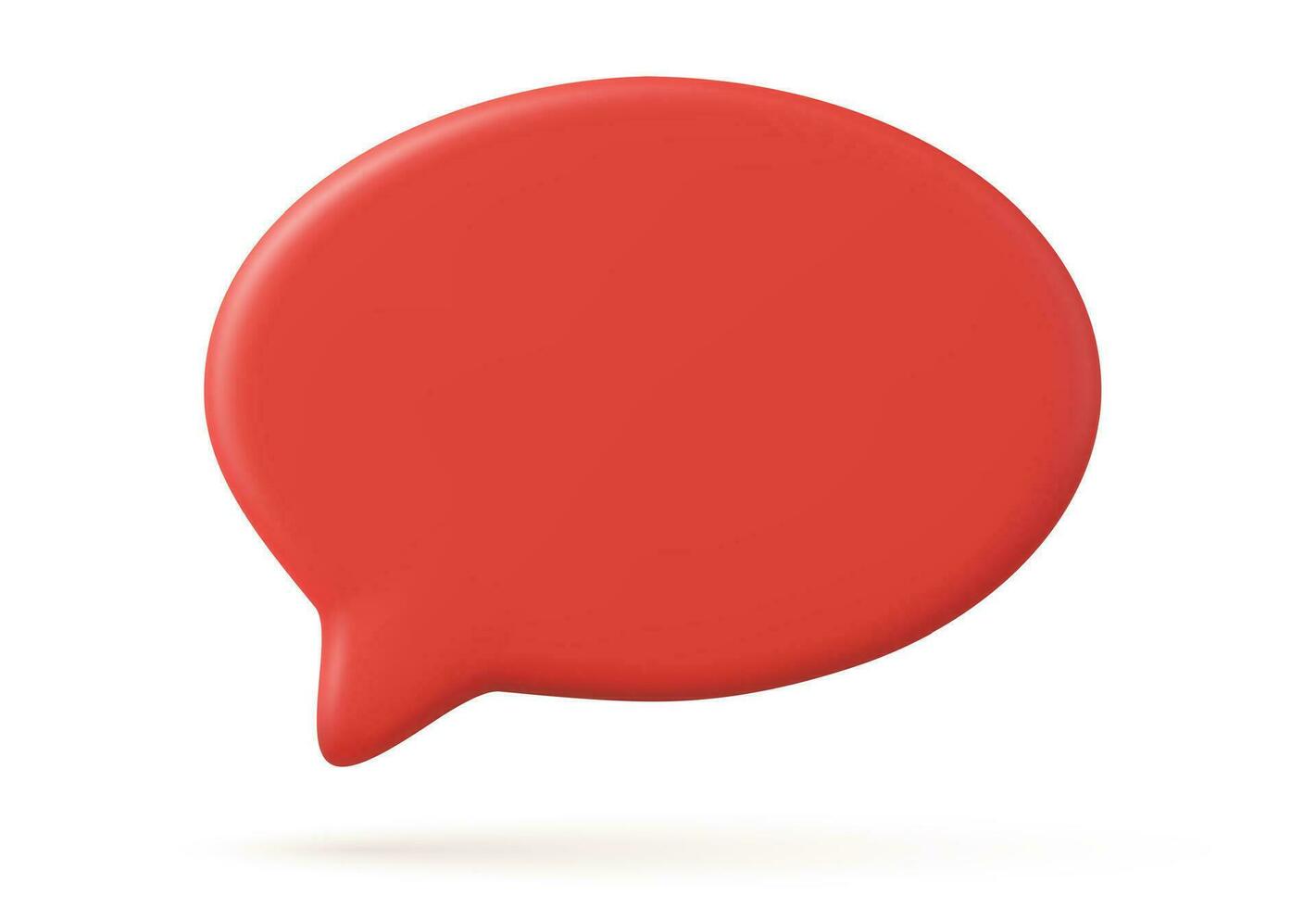 blanco rood toespraak bubbel pin geïsoleerd Aan wit achtergrond 3d weergave. sociaal netwerk communicatie concept. vector illustratie