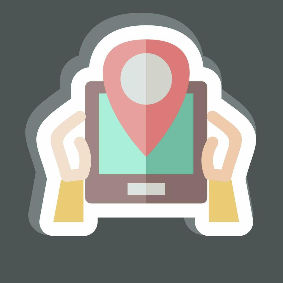 sticker GPS. verwant naar backpacker symbool. gemakkelijk ontwerp bewerkbaar. gemakkelijk illustratie vector