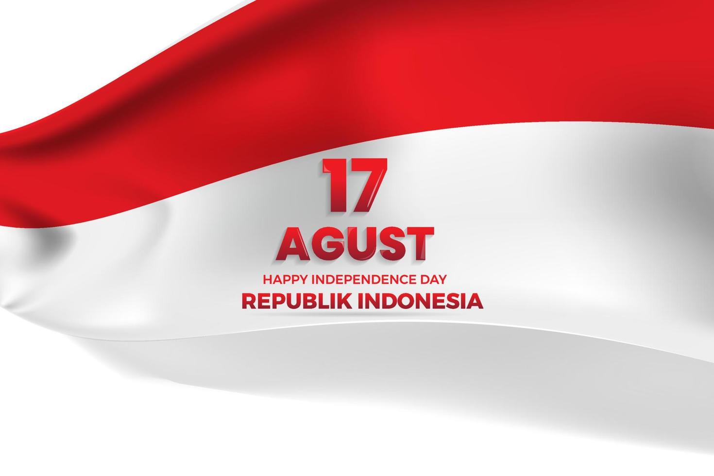 17 augustus. Indonesië gelukkige onafhankelijkheidsdag wenskaart vector