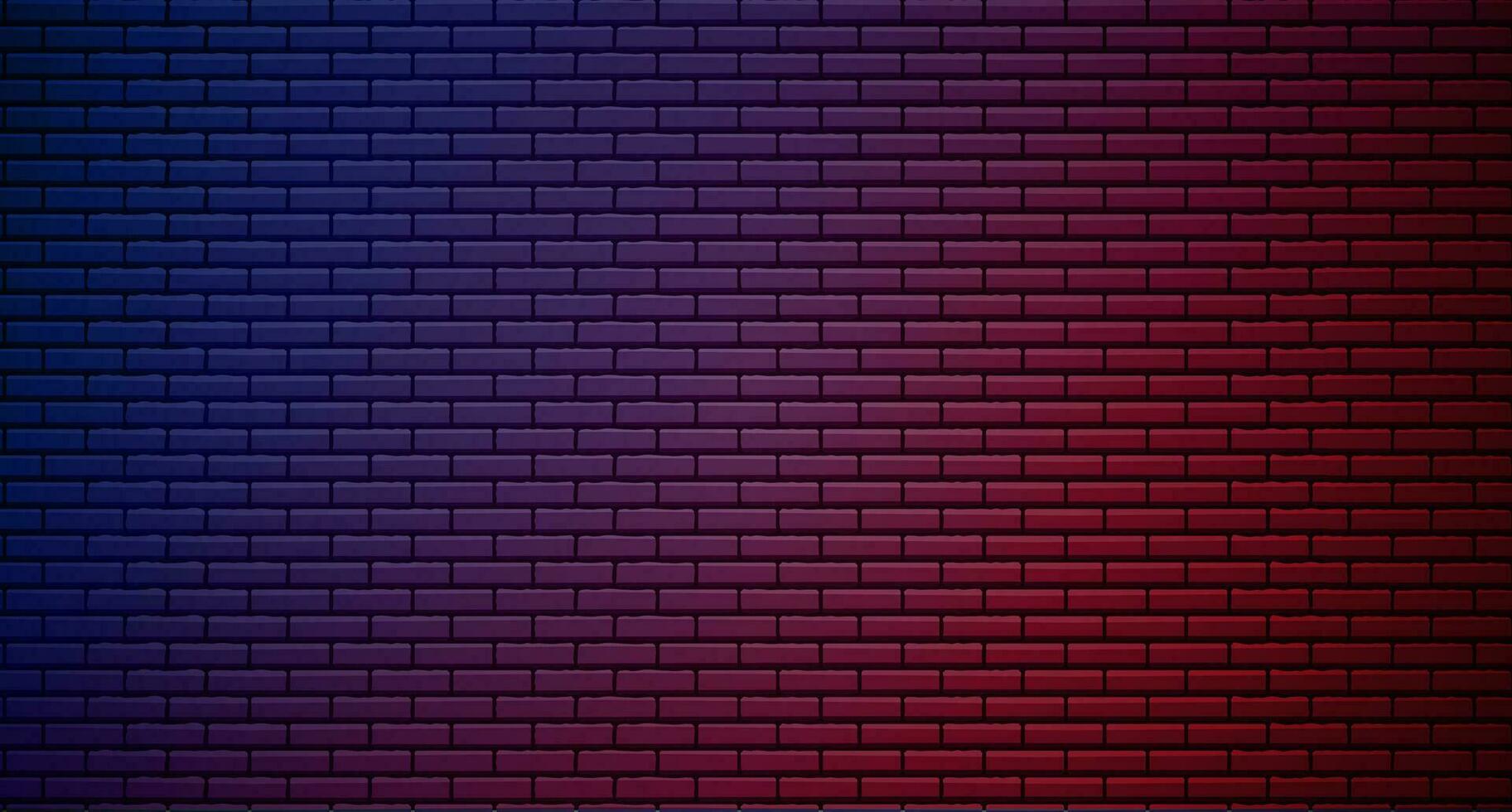 verlichting effect rood en blauw Aan steen muur voor achtergrond partij gelukkig nieuw jaar geluk concept. steen muur tekst plaats, metselwerk bericht achtergrond Oppervlakte. vector illustratie.