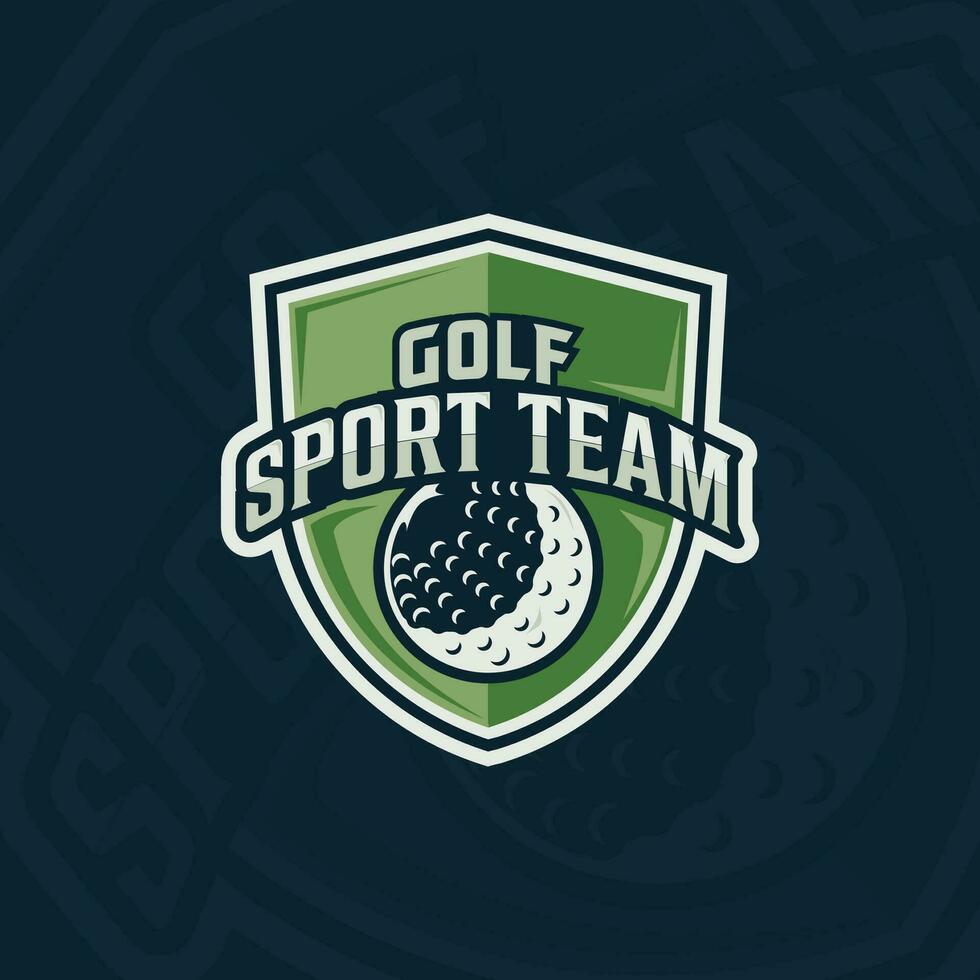 golf club embleem logo vector illustratie sjabloon icoon grafisch ontwerp. bal van sport teken of symbool voor toernooi of liga team met insigne schild concept