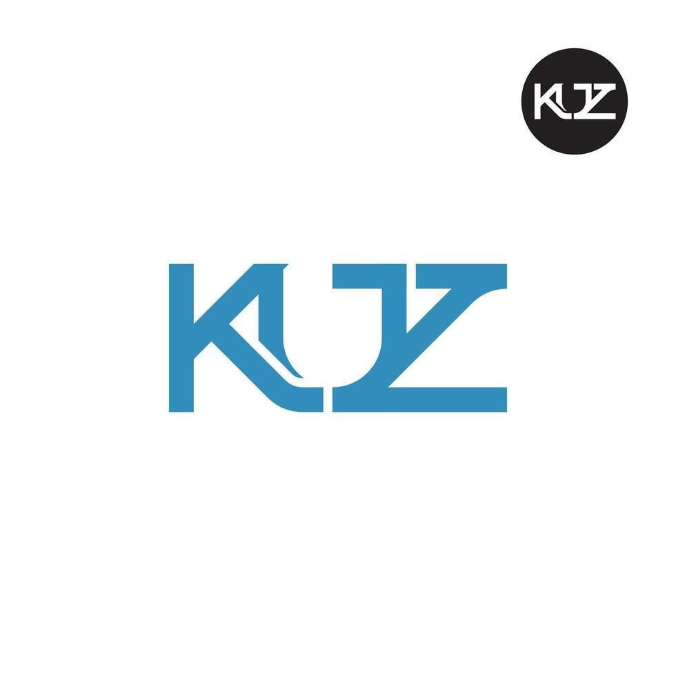 brief kuzu monogram logo ontwerp vector