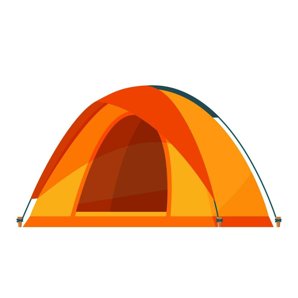 tent camping in buitenshuis reizen. toerist tent icoon geïsoleerd Aan wit achtergrond voor natuur toerisme, reis, avontuur. camping concept. vector illustratie in vlak stijl