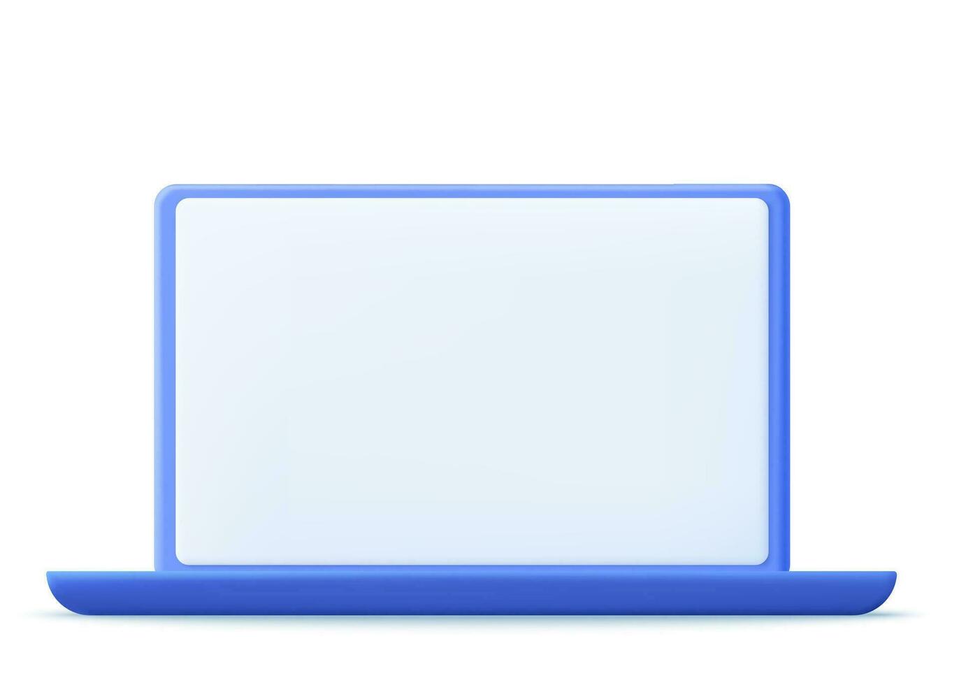 3d computer laptop lcd toezicht houden op bespotten omhoog met blanco of wit scherm. technologie concept. 3d weergave. vector illustratie