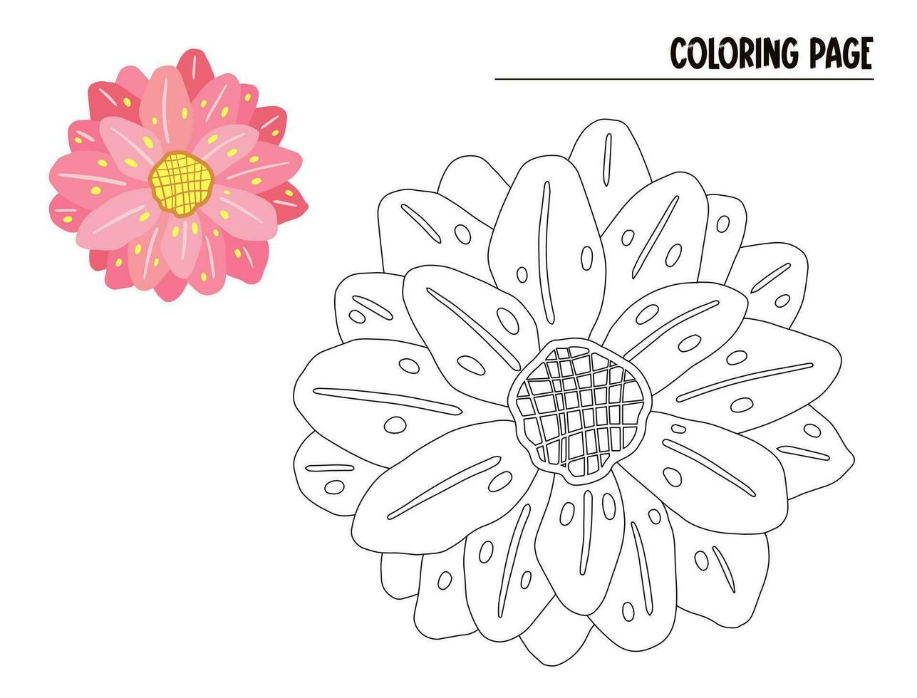 kleur bladzijde bloem tekening. hand- getrokken vector van bloemen element geïsoleerd Aan wit.