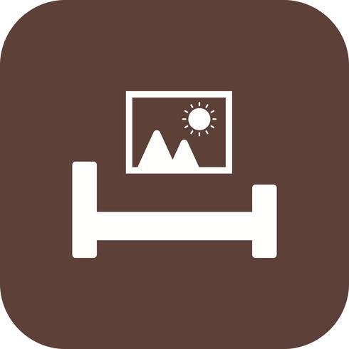 Bed kamer vector pictogram