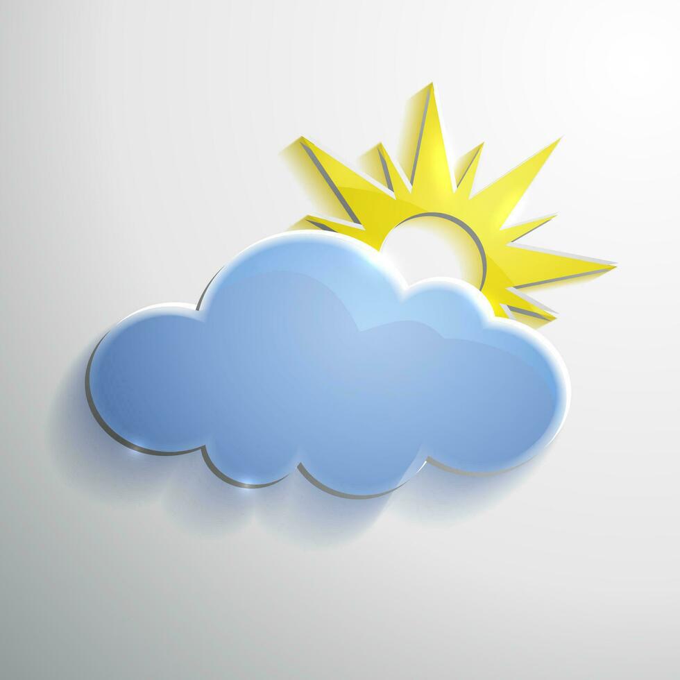 glas weer vector icoon van zon en wolk