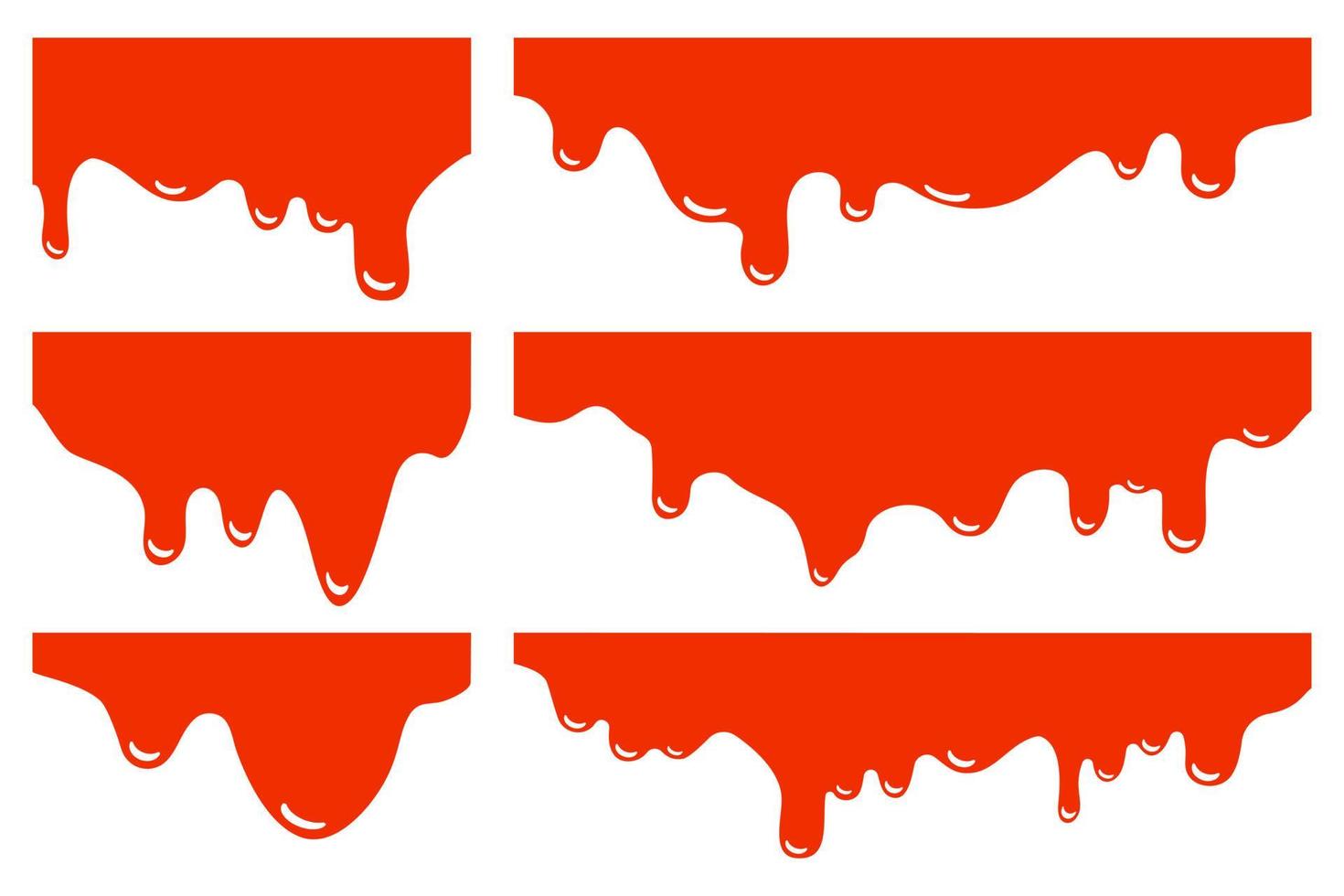 druipende randen ingesteld. rood bloed halloween typografie. vectorillustratie. vector