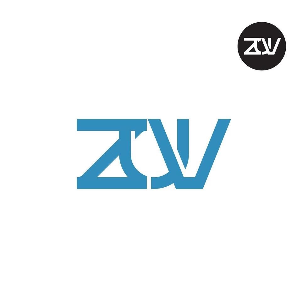 brief zuv monogram logo ontwerp vector