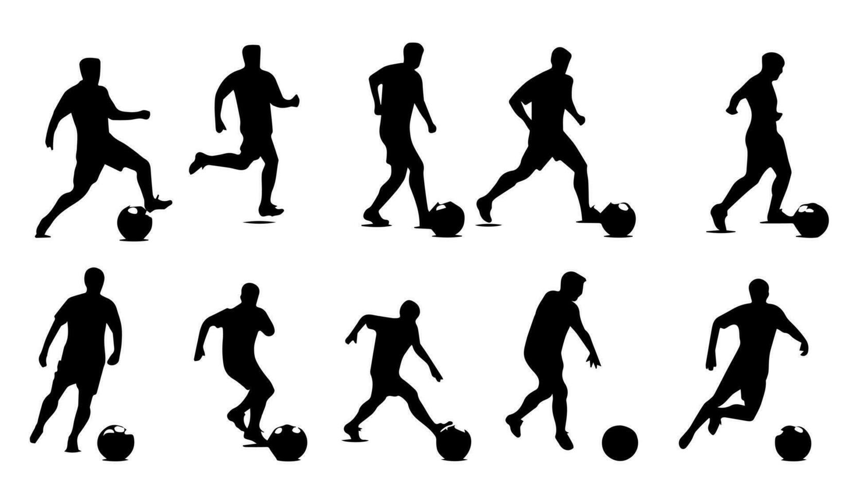 silhouetten van voetbal spelers Aan wit achtergrond. vector illustratie.