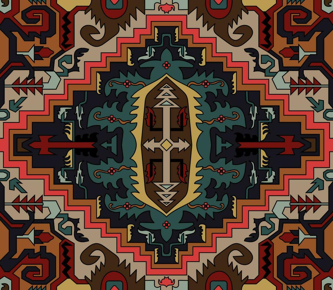 Navajo tribal vector naadloos patroon. inheems Amerikaans ornament. etnisch zuiden western decor stijl. boho meetkundig ornament. vector naadloos patroon. Mexicaans deken, tapijt. geweven tapijt