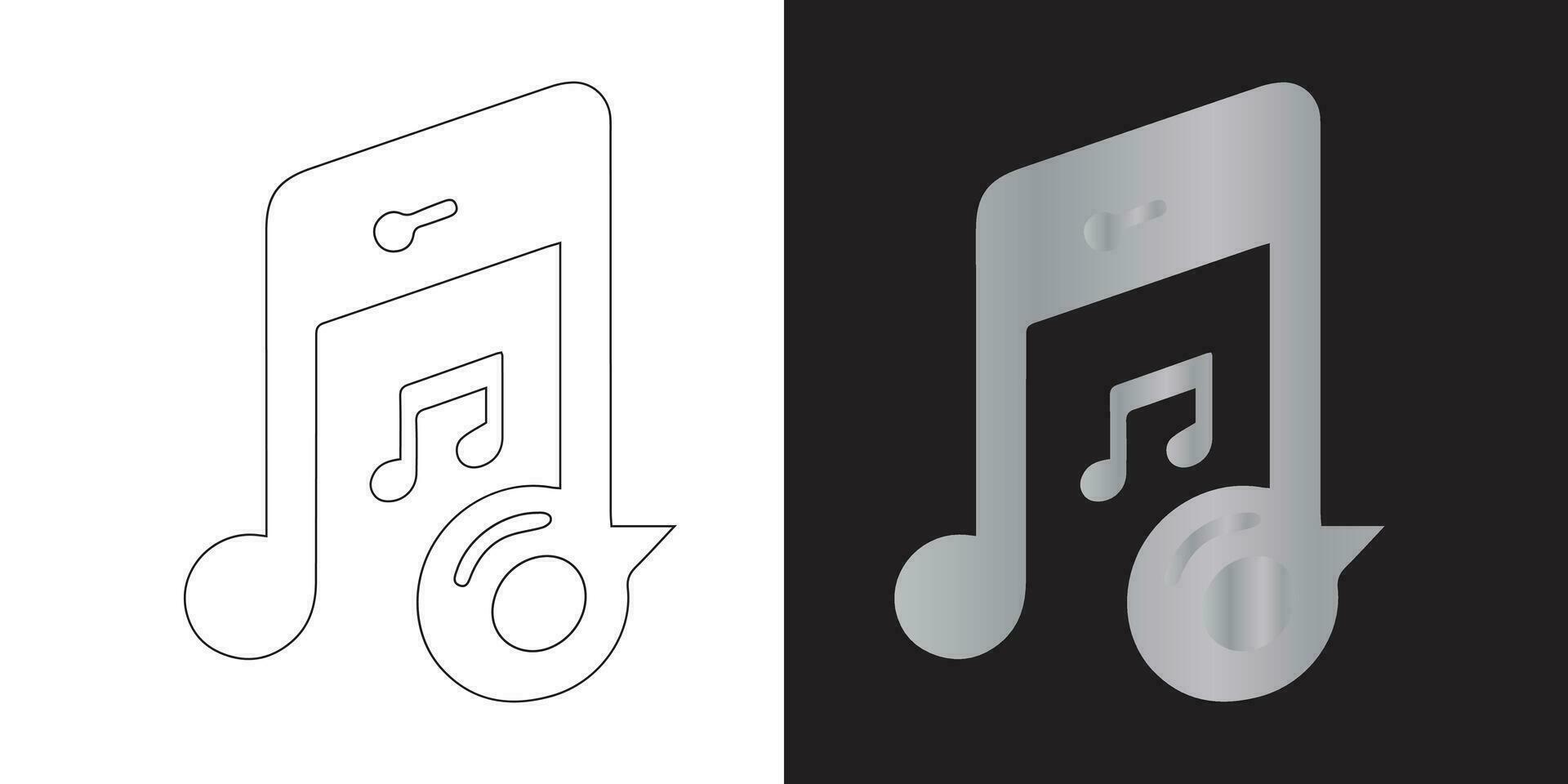 vector illustratie van een muziek- icoon logo ontwerp of creatief concept vector