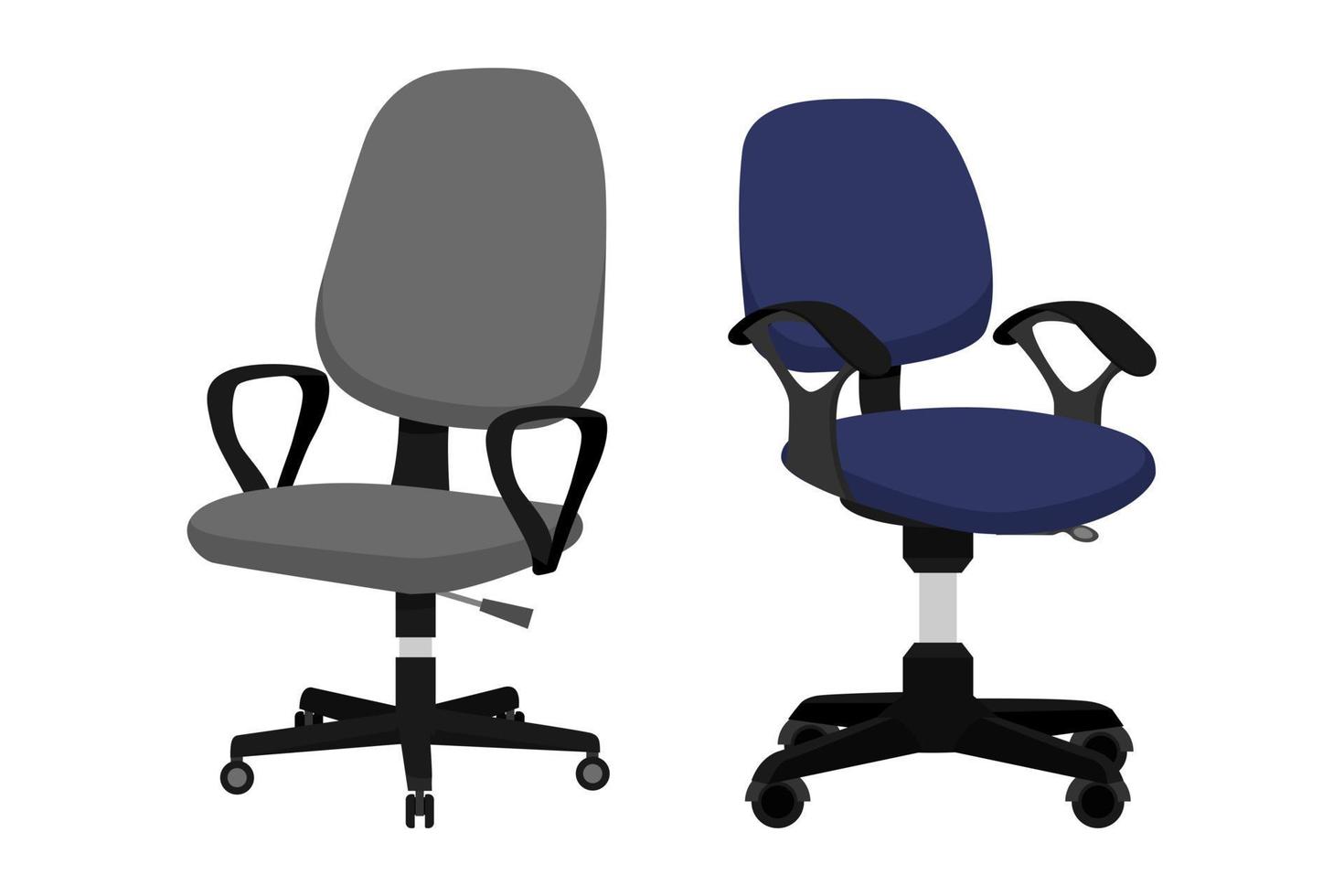 leuke mooie moderne stoelen set voor kantoor en buiten met verschillende pose en positie en kleur vector