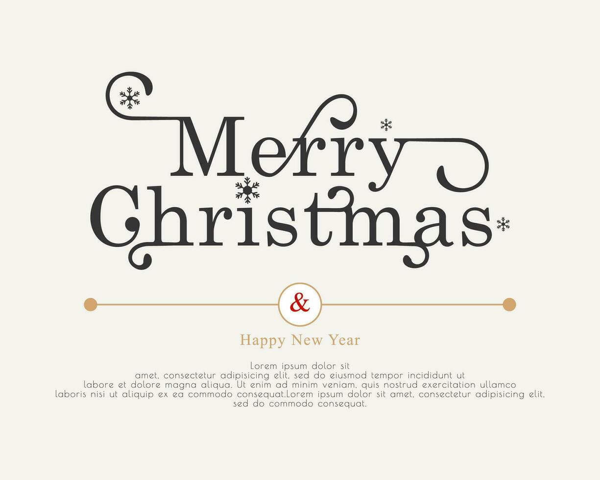 elegant vrolijk Kerstmis en gelukkig nieuw jaar. belettering ontwerp kaart sjabloon vector