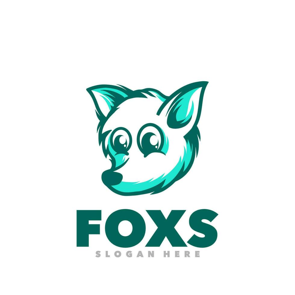 schattig vos hoofd mascotte logo vector