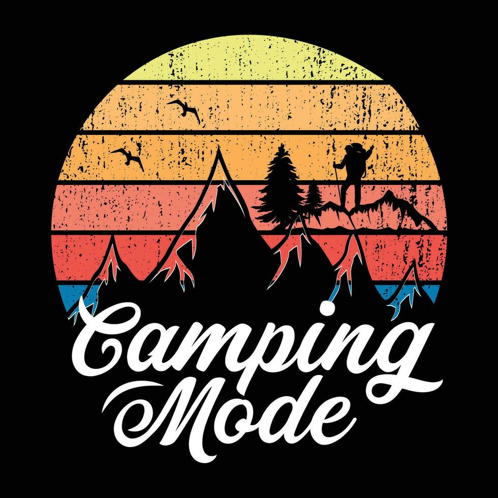 camping citaat wijnoogst premie t-shirt ontwerp illustrator vector