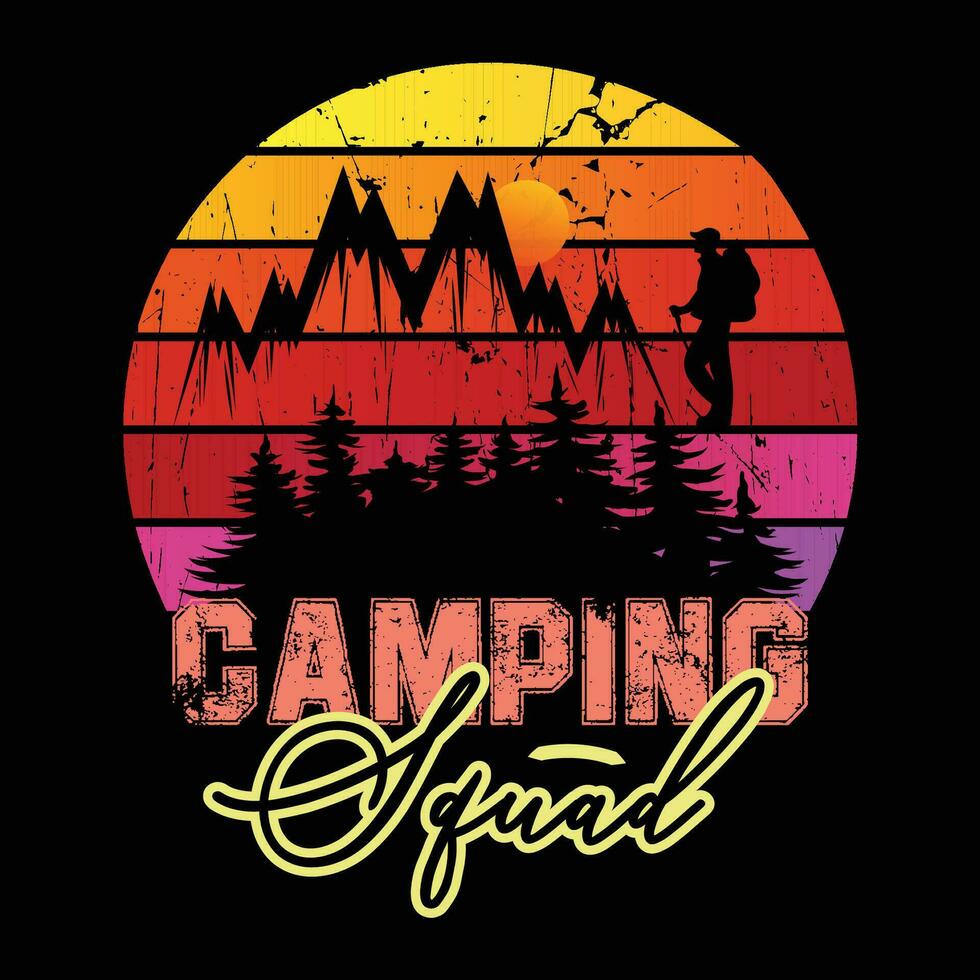 camping citaat wijnoogst premie t-shirt ontwerp illustrator vector