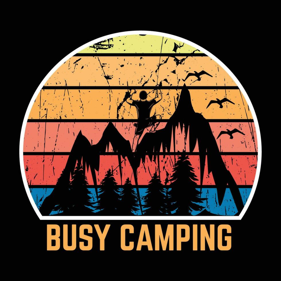 camping citaat wijnoogst premie t-shirt ontwerp illustrator vector